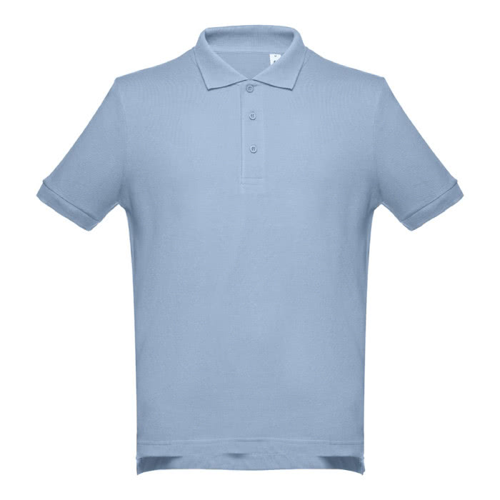Polos impresos algodón 195 g/m2 color azul claro primera vista Polos impresos algodón 195 g/m2 color azul claro primera vista