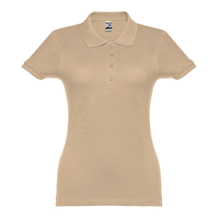 Polo mujer algodón 195 g/m2 color marrón claro primera vista