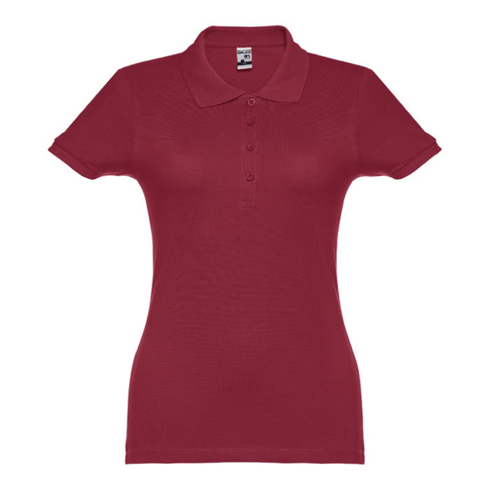 Polo mujer algodón 195 g/m2 color burdeos primera vista