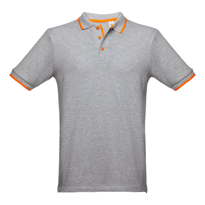 Polos personalizados algodón 210 g/m2 color gris primera vista