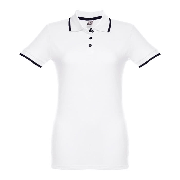Polos personalizados bicolor blanco