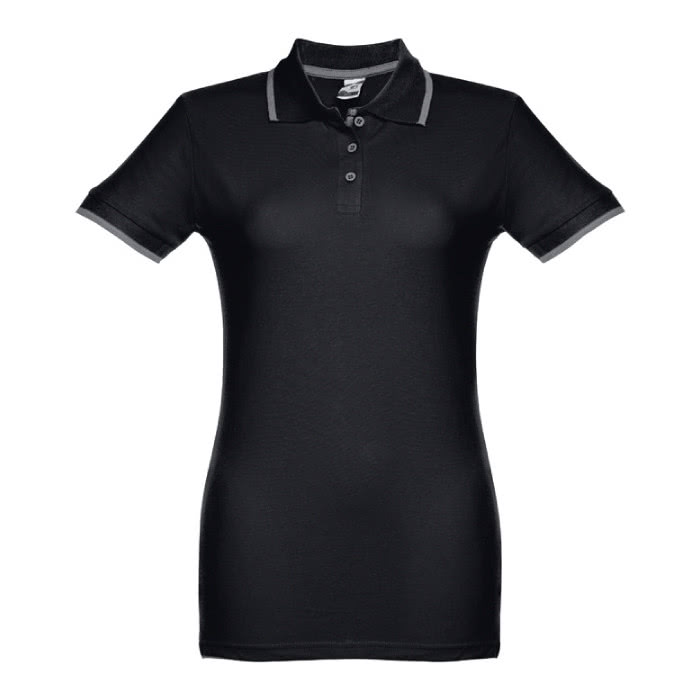 Polos personalizados bicolor 210 g/m2 color negro primera vista