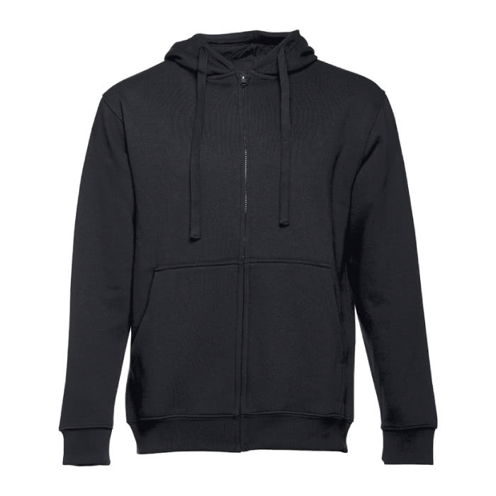 Sudaderas serigrafiadas con capucha 320 g/m2 color negro primera vista Sudaderas serigrafiadas con capucha 320 g/m2 color negro primera vista