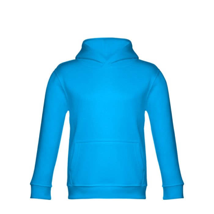 Sudadera infantil publicitaria color azul cian