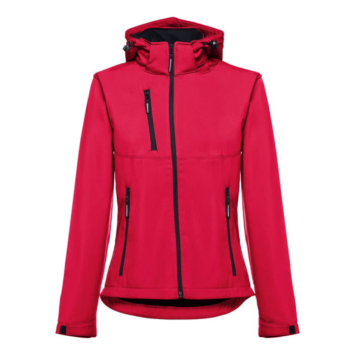 Chaquetas softshell mujer 280 g/m2 color rojo primera vista
