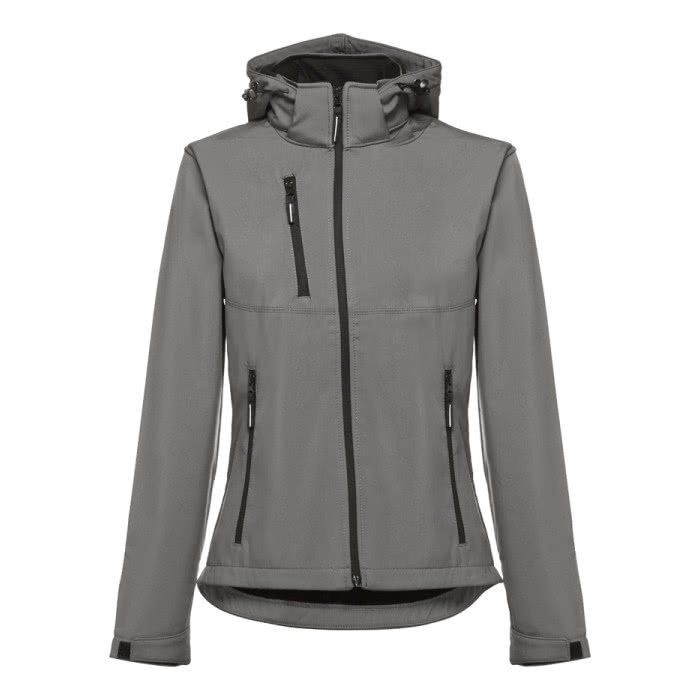 Chaquetas softshell mujer 280 g/m2 color gris primera vista