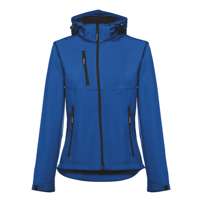 Chaquetas softshell mujer 280 g/m2 color azul primera vista