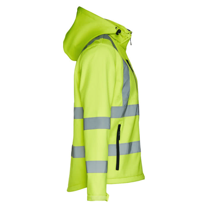 Chaqueta alta visibilidad poliéster 320 g/m2 color amarillo tercera vista Chaqueta alta visibilidad poliéster 320 g/m2 color amarillo tercera vista