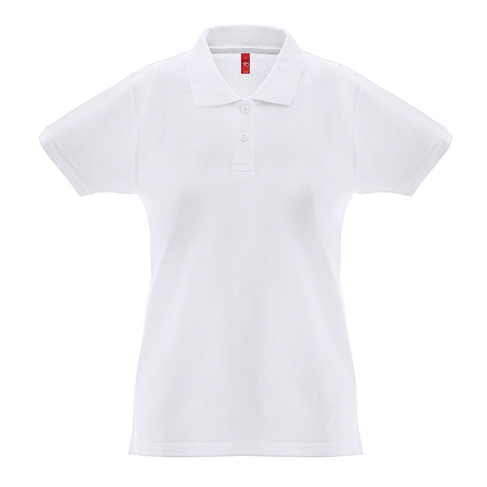 Polo para mujer de algodón 100% 240 g/m2 color blanco primera vista