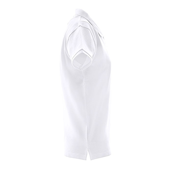 Polo para mujer de algodón 100% 240 g/m2 color blanco tercera vista