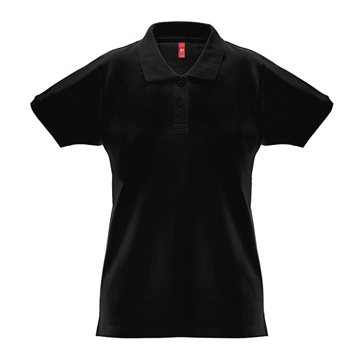 Polo para mujer de algodón 100% 240 g/m2 color negro primera vista