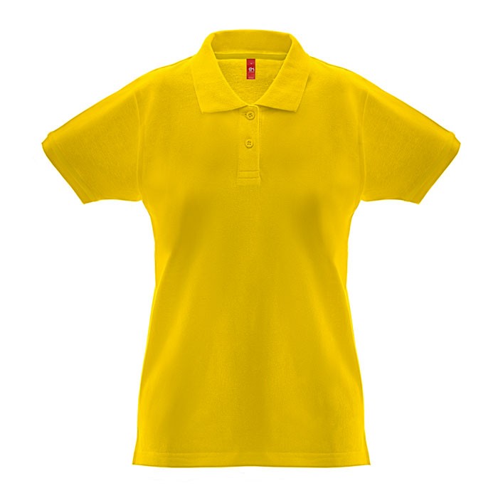 Polo para mujer de algodón 100% 240 g/m2 color amarillo primera vista
