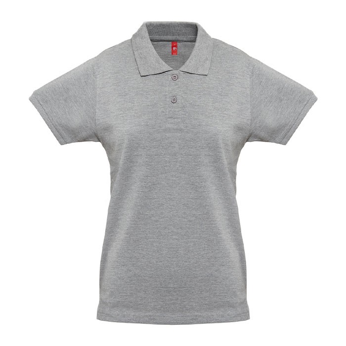 Polo para mujer de algodón 100% 240 g/m2 color gris jaspeado primera vista