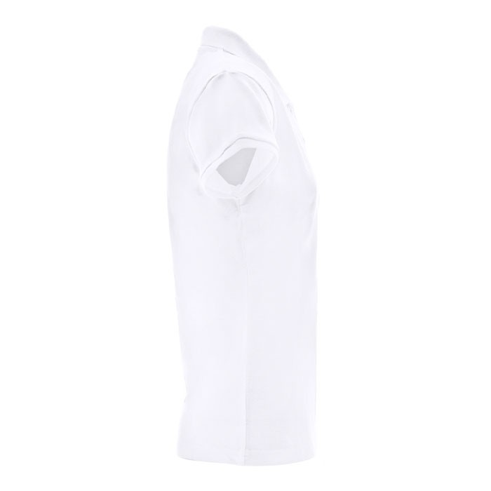 Polo de algodón y poliéster 200 g/m2 color blanco tercera vista Polo de algodón y poliéster 200 g/m2 color blanco tercera vista