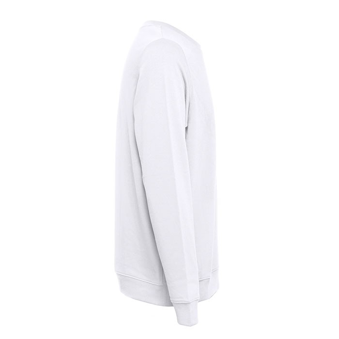 Sudadera en felpa italiana 240 g/m2 color blanco tercera vista Sudadera en felpa italiana 240 g/m2 color blanco tercera vista