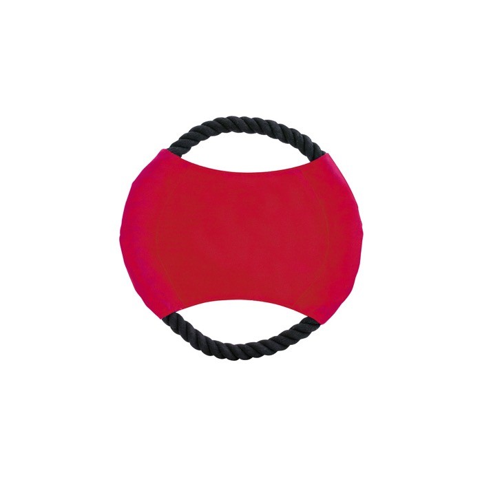 Frisbee ideal para mascotas con cuerda resistente de algodón color rojo primera vista
