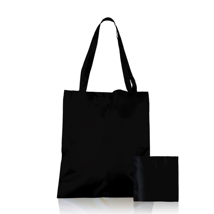 Bolsa plegable de RPET ideal para llevar donde sea 50 g/m2 color negro vista 2