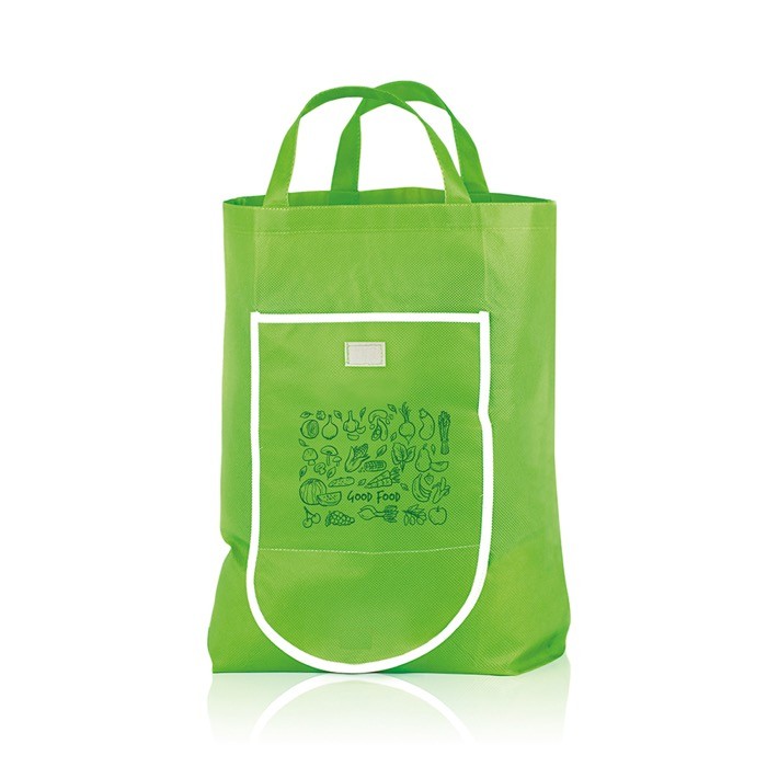 Bolsa plegable de non-woven con cierre de velcro 80 g/m2 Bolsa plegable de non-woven con cierre de velcro 80 g/m2