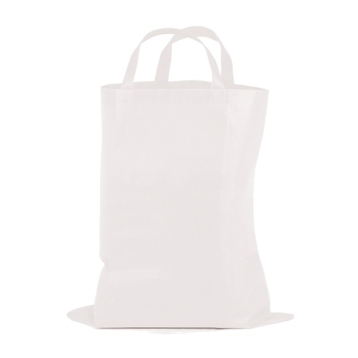 Bolsa plegable de non-woven con cierre de velcro 80 g/m2 color blanco Bolsa plegable de non-woven con cierre de velcro 80 g/m2 color blanco