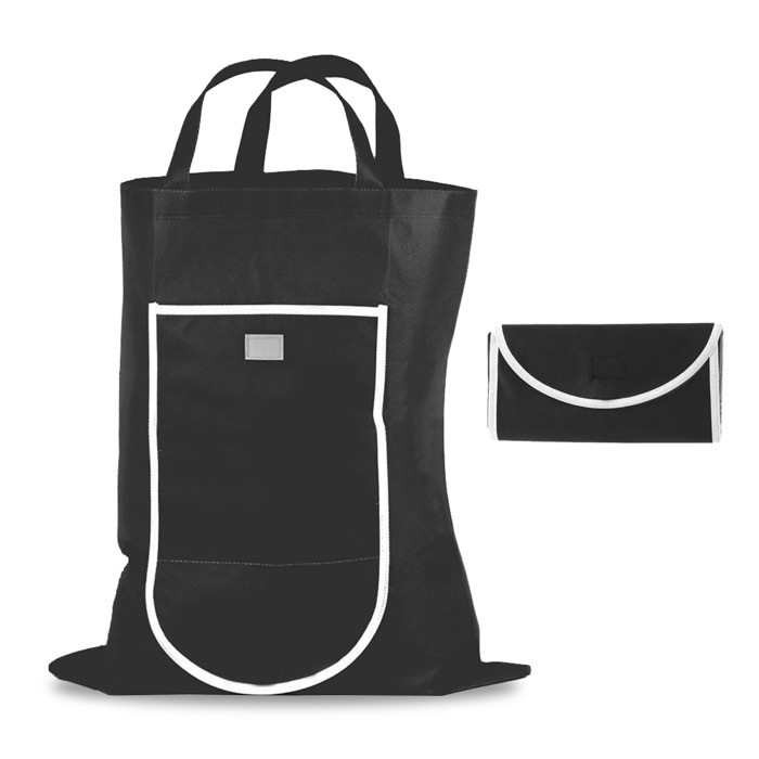 Bolsa plegable de non-woven con cierre de velcro 80 g/m2 color negro vista 11 Bolsa plegable de non-woven con cierre de velcro 80 g/m2 color negro vista 11