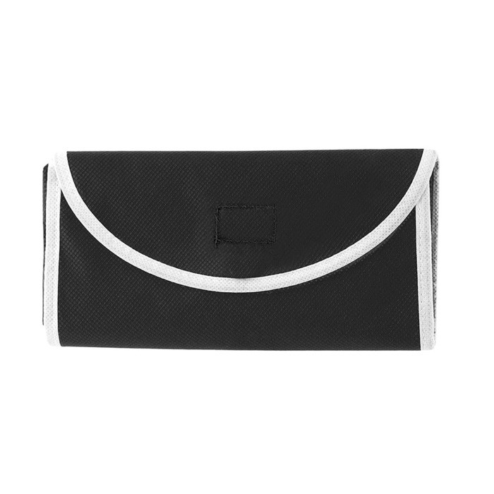 Bolsa plegable de non-woven con cierre de velcro 80 g/m2 color negro Bolsa plegable de non-woven con cierre de velcro 80 g/m2 color negro