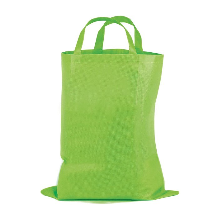 Bolsa plegable de non-woven con cierre de velcro 80 g/m2 color verde claro Bolsa plegable de non-woven con cierre de velcro 80 g/m2 color verde claro