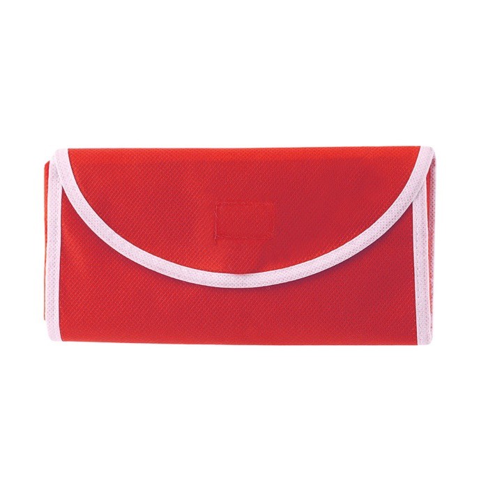 Bolsa plegable de non-woven con cierre de velcro 80 g/m2 color rojo Bolsa plegable de non-woven con cierre de velcro 80 g/m2 color rojo