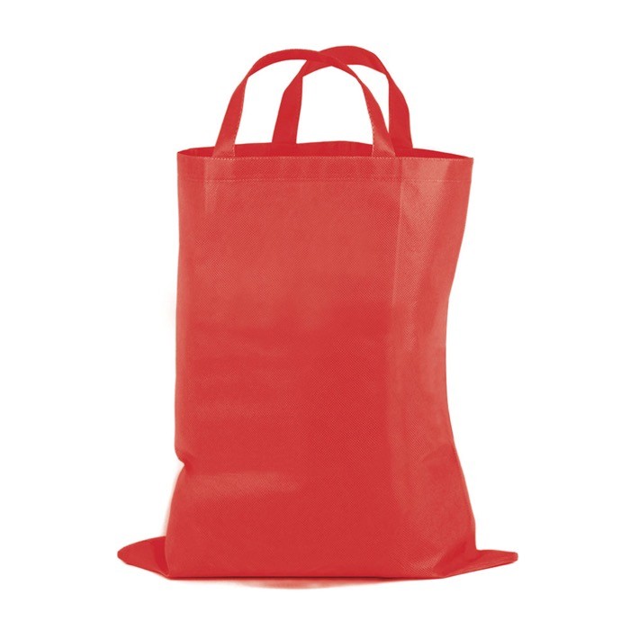 Bolsa plegable de non-woven con cierre de velcro 80 g/m2 color rojo Bolsa plegable de non-woven con cierre de velcro 80 g/m2 color rojo