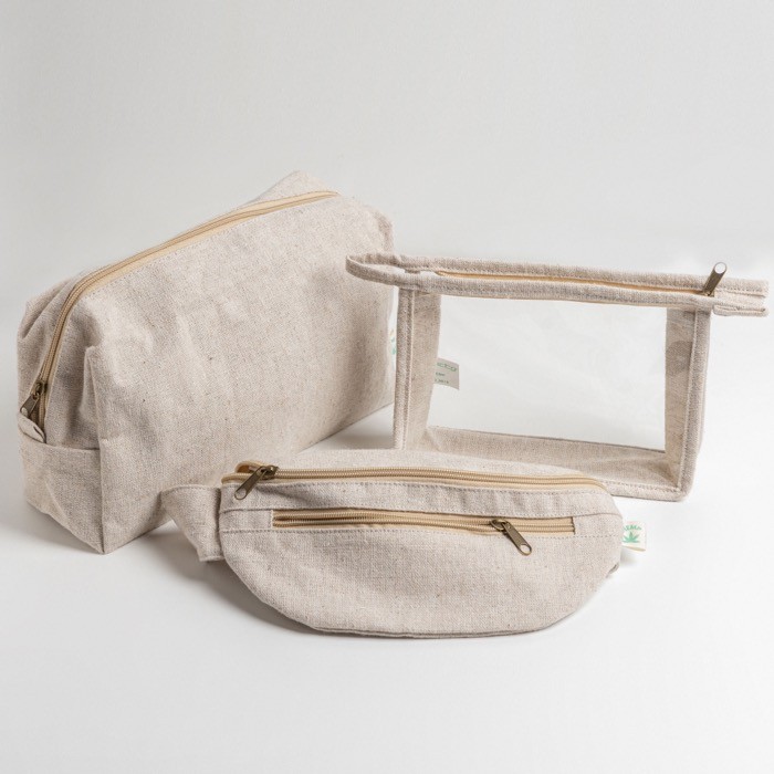 Riñonera de cáñamo y algodón con varios bolsillos 160 g/m2