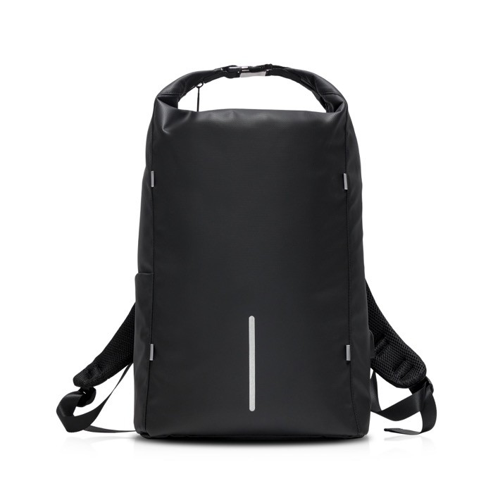 Mochila de poliéster con cremallera impermeable y carga USB 15,6” color negro vista 11