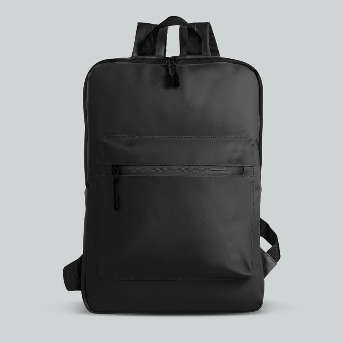 Mochila de piel PU con diseño fino y acabado elegante 15.6” color negro