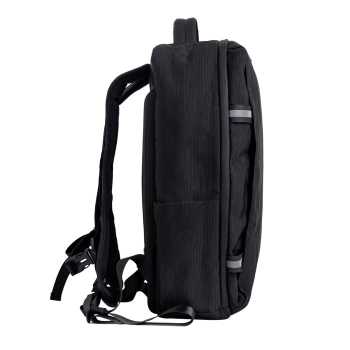 Mochila de bambú jacquard con cremalleras impermeables PC 15.6” color negro vista 2 Mochila de bambú jacquard con cremalleras impermeables PC 15.6” color negro vista 2