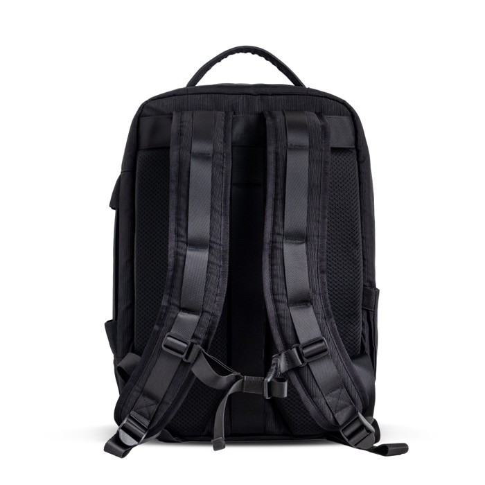 Mochila de bambú jacquard con cremalleras impermeables PC 15.6” color negro vista 3 Mochila de bambú jacquard con cremalleras impermeables PC 15.6” color negro vista 3