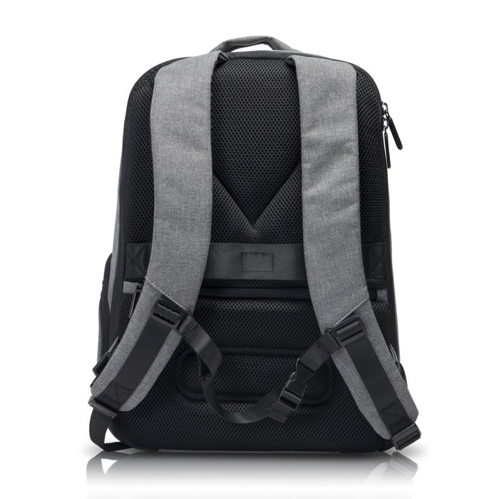 Mochila antirrobo de nylon para PC con bolsillo trasero 15,6” color gris oscuro vista detalle 2 Mochila antirrobo de nylon para PC con bolsillo trasero 15,6” color gris oscuro vista detalle 2