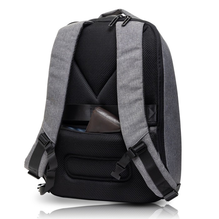 Mochila antirrobo de nylon para PC con bolsillo trasero 15,6” color gris oscuro Mochila antirrobo de nylon para PC con bolsillo trasero 15,6” color gris oscuro