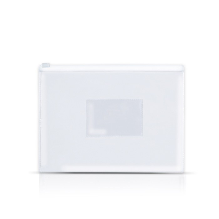 Carpeta transparente de plástico con cremallera para documentos A5 color transparente