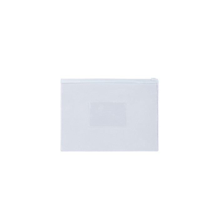 Carpeta transparente de plástico con cremallera para documentos A5 color transparente