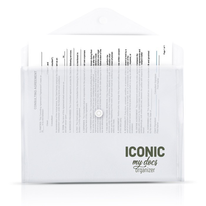 Carpeta portadocumentos con cierre de botón para hojas A4