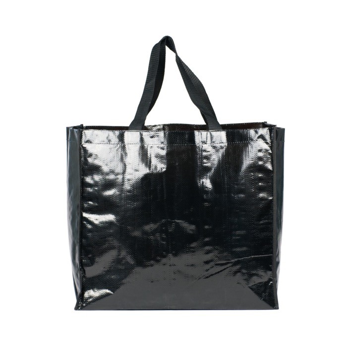 Bolsa de la compra de nylon brillante y resistente 120 g/m2 color negro vista 2 Bolsa de la compra de nylon brillante y resistente 120 g/m2 color negro vista 2