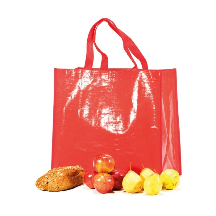 Bolsa de la compra de nylon brillante y resistente 120 g/m2 color rojo vista 1 Bolsa de la compra de nylon brillante y resistente 120 g/m2 color rojo vista 1