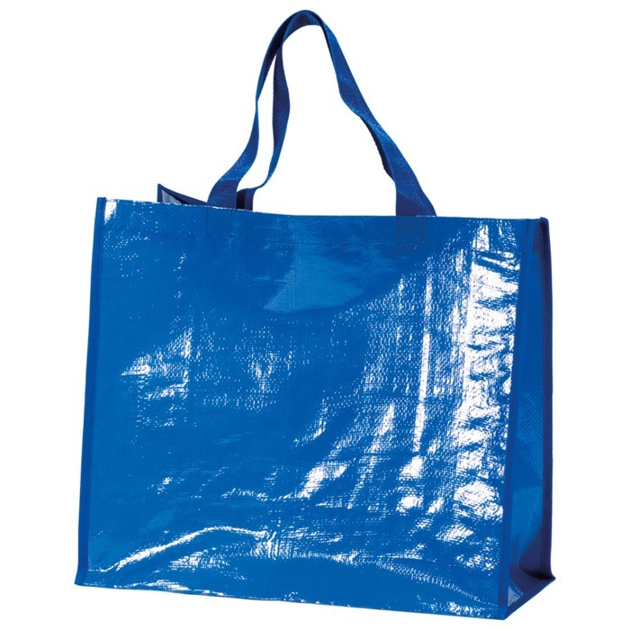 Bolsa de la compra de nylon brillante y resistente 120 g/m2 color azul real Bolsa de la compra de nylon brillante y resistente 120 g/m2 color azul real