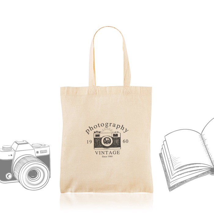 Bolsa de compras de algodón ideal para llevar objetos 105 g/m2 vista 1 Bolsa de compras de algodón ideal para llevar objetos 105 g/m2 vista 1