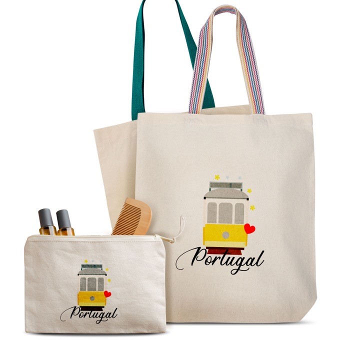 Bolsa de algodón con fuelle inferior y asas de colores 180 g/m2 color multicolor Bolsa de algodón con fuelle inferior y asas de colores 180 g/m2 color multicolor