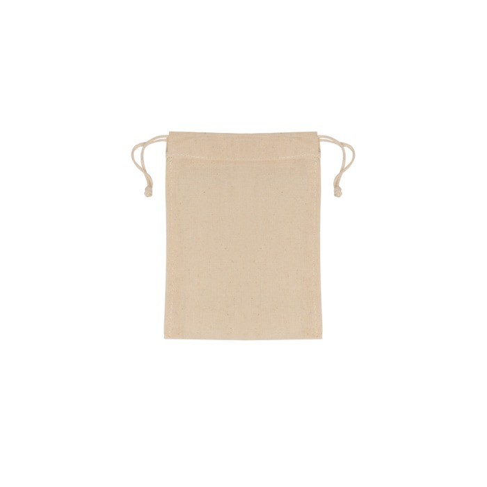 Bolsa de algodón con lazos y asas de transporte 110 g/m2 color beige vista 2