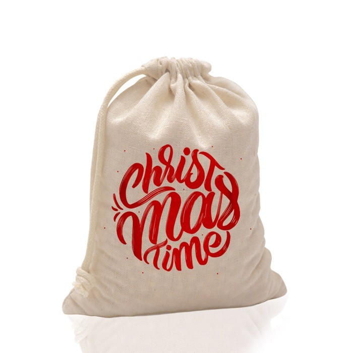 Bolsa de algodón 100% con cierre de lazo y cordón 180 g/m2 vista 1 Bolsa de algodón 100% con cierre de lazo y cordón 180 g/m2 vista 1