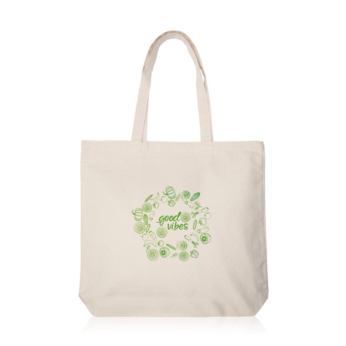 Bolsa de algodón con bolsillo interior ideal para comprar 310 g/m2 color beige