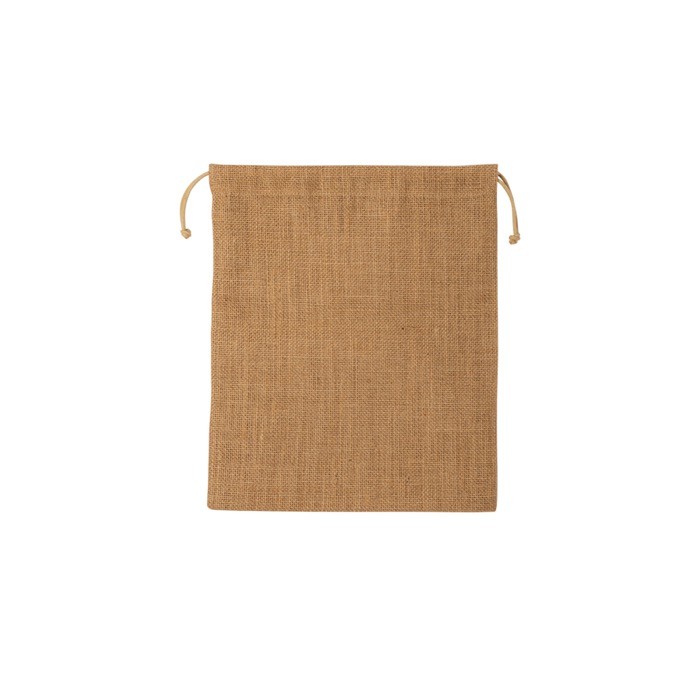 Bolsa que aúna artesanía de yute con dos lazos incorporados color marrón claro