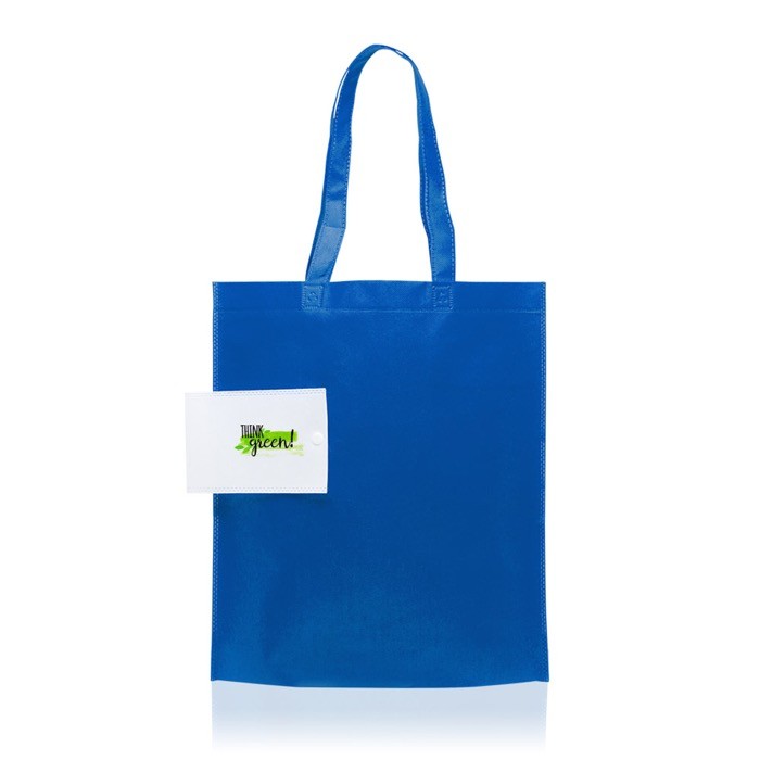 Bolsa plegable de non-woven para llevar a cualquier parte 80 g/m2 color azul real