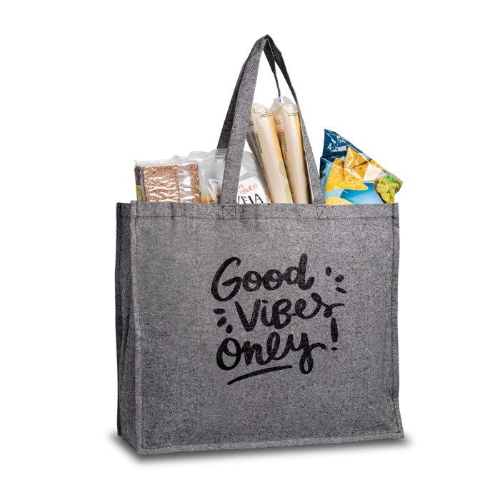 Bolsa de algodón reciclado con fuelle en el lateral 190 g/m2