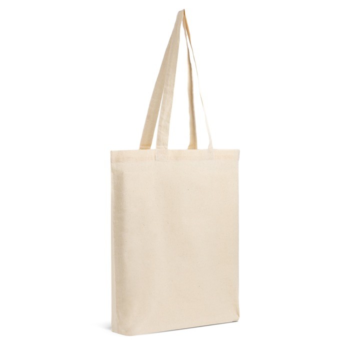 Bolsa de algodón 100% con asas largas ideal para la compra 140 g/m2 color beige vista 1